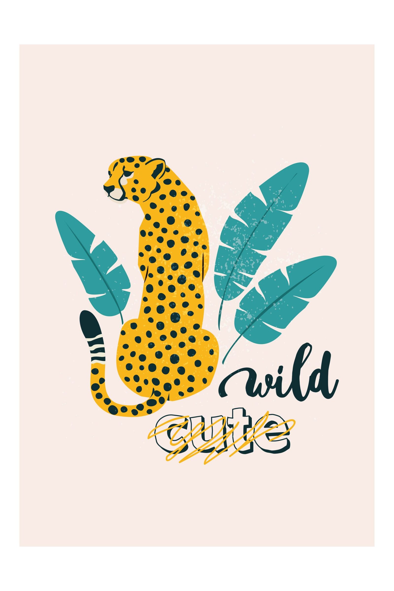 Savvaļas leoparda ilustrācija – foto uz alumīnija