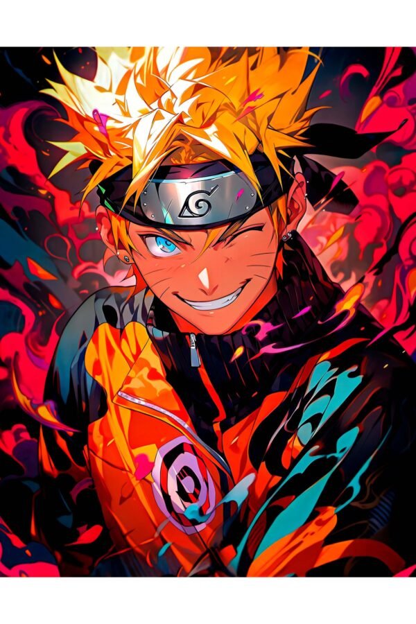 Naruto Uzumaki Red – foto uz alumīnija