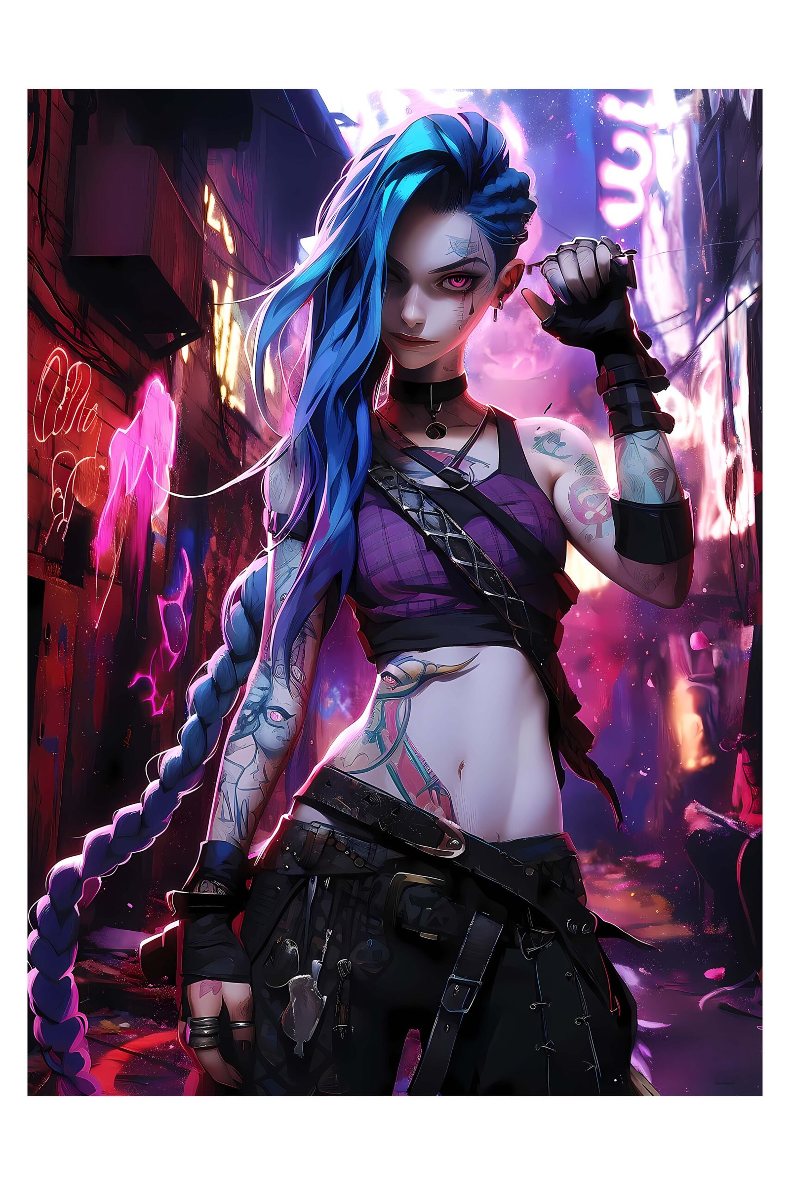 Jinx — Arcane – foto uz alumīnija