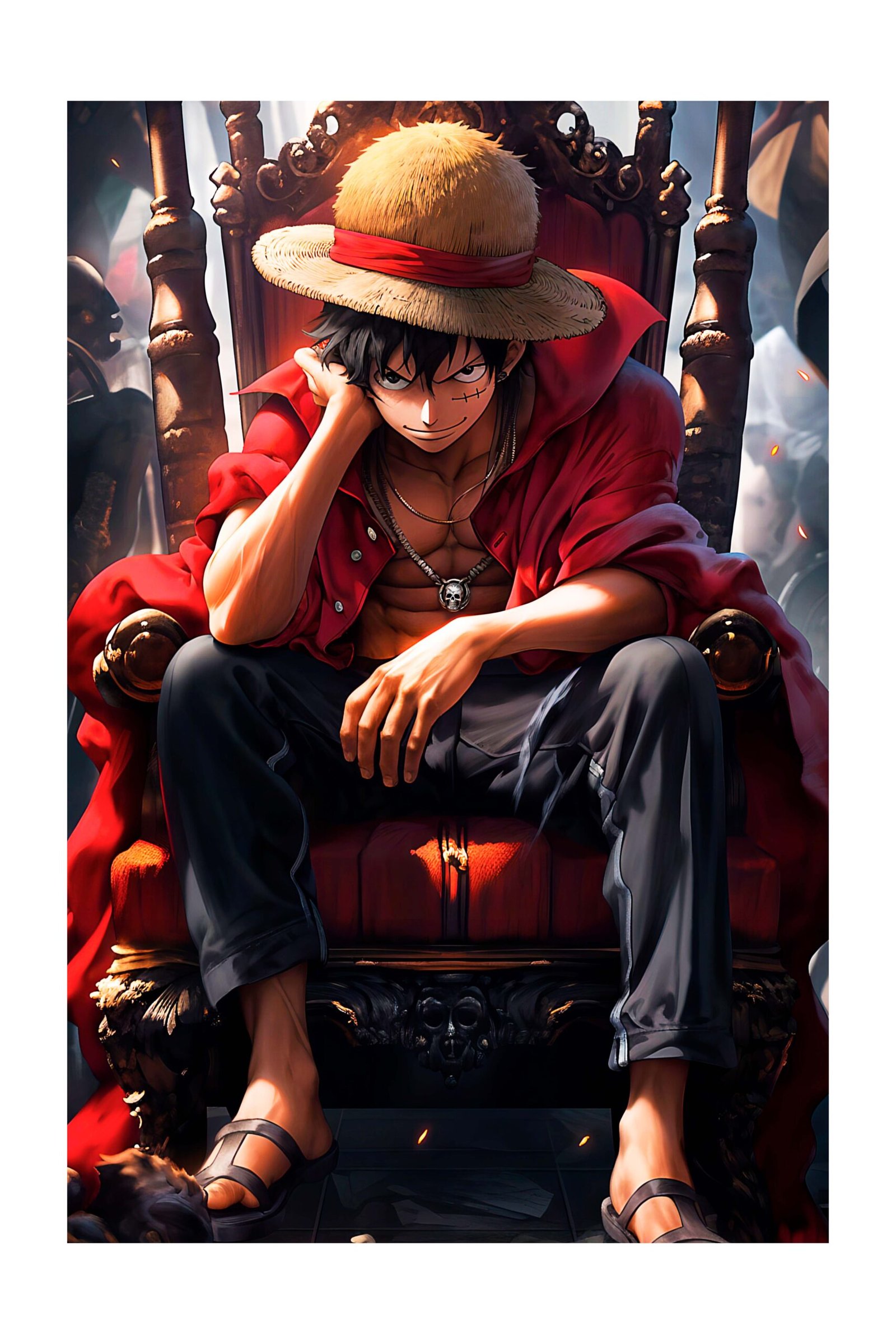 Luffy on the Throne – foto uz alumīnija